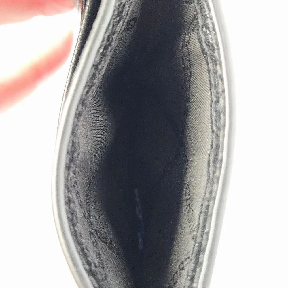 Michael Kors Black & Silver Jet Set Charm Small Leather ID Chain Card Holder